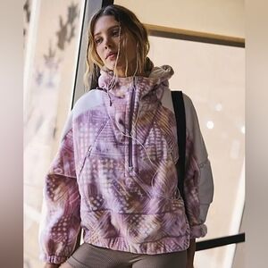 FP Movement Wild And Free Printed Fleece Pullover in Batik Geo Combo NWOT